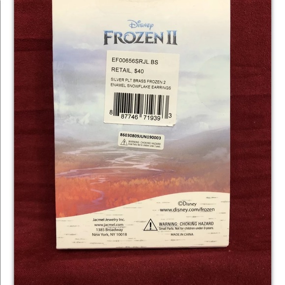 Disney Frozen Fine Silver Plated Drop Dangle Snowflake Earrings - Picture 6 of 9